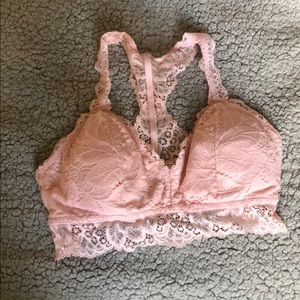 Pink lace bralette